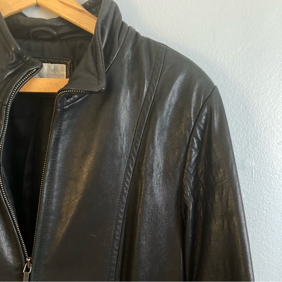 Worthingtons lambskin leather jacket long length full zip size large - Picture 2 of 9